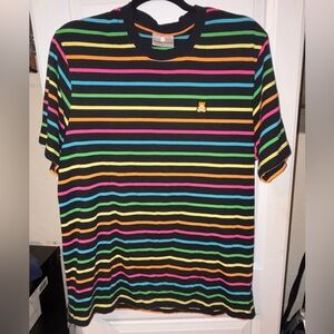 Teddy Fresh Rainbow Stripe Tee Size Large Colorful Streetwear Bear Logo Shirt